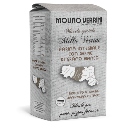 Făină Integrală Super Premium cu germeni de grau la 1 kg - de la Molino Verrini